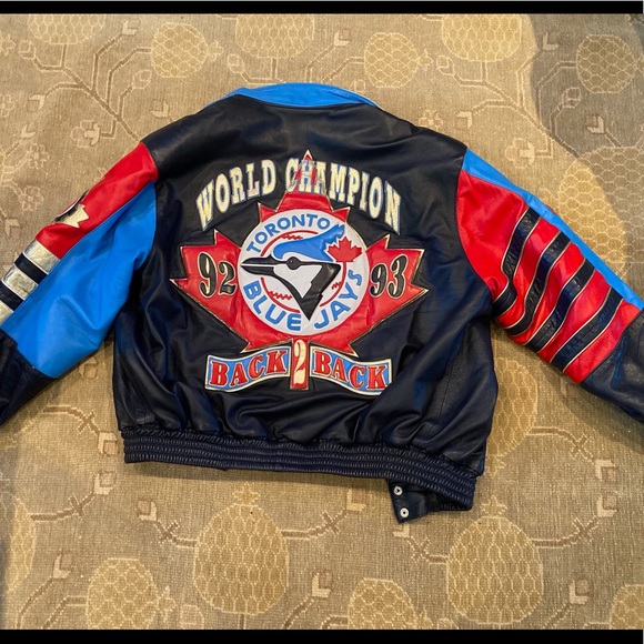 TORONTO BLUE JAYS X JEFF HAMILTON 92 / 93 CHAMPIONSHIP LEATHER JACKET - Picture 10 of 13